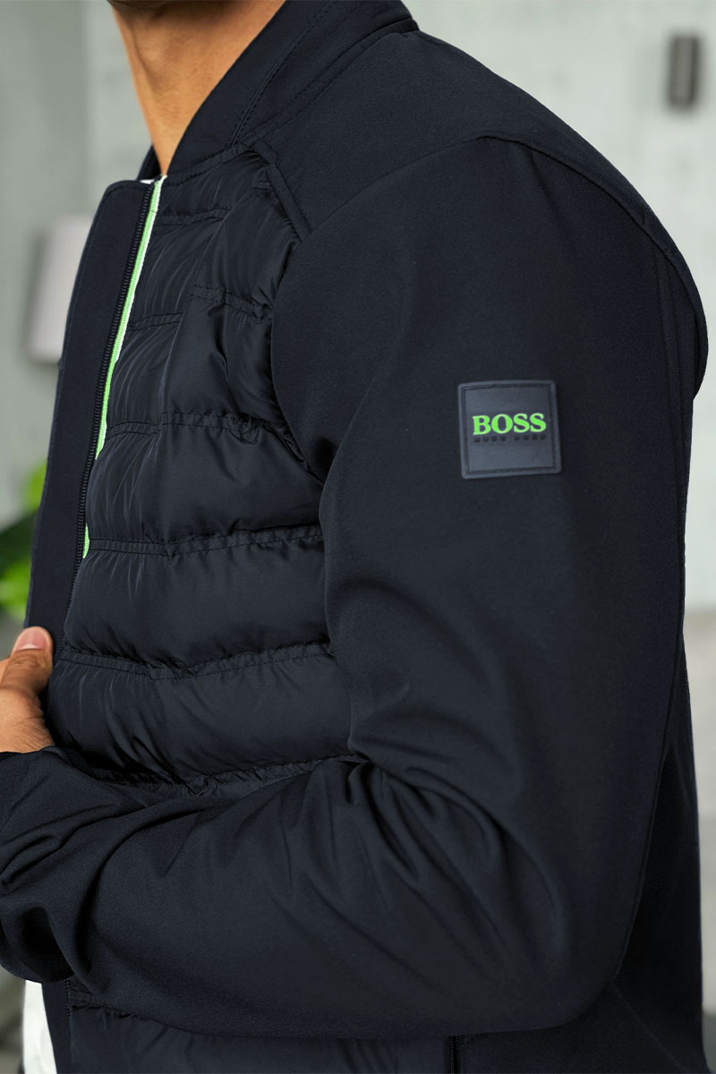 Hugо Воss Бомбер синего цвета logo-patch