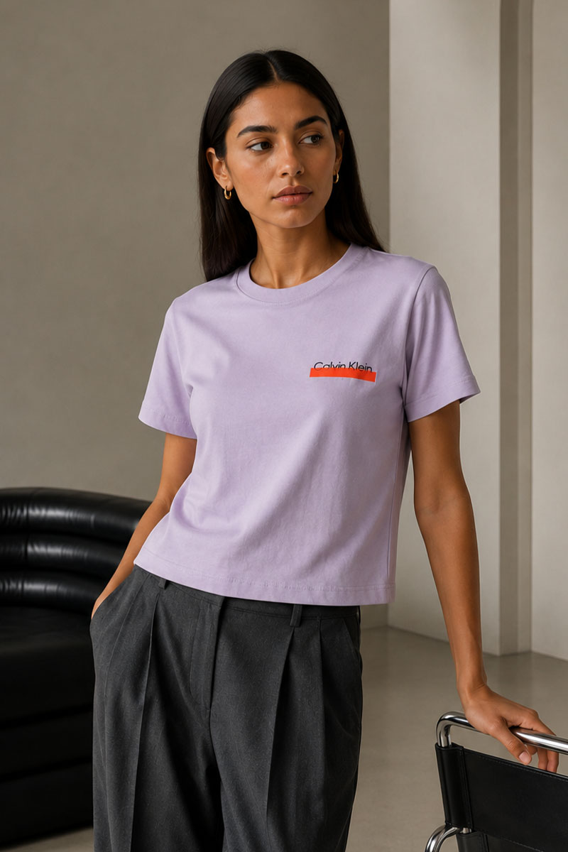 Heron Preston Светло-фиолетовая футболка Orange 2.0