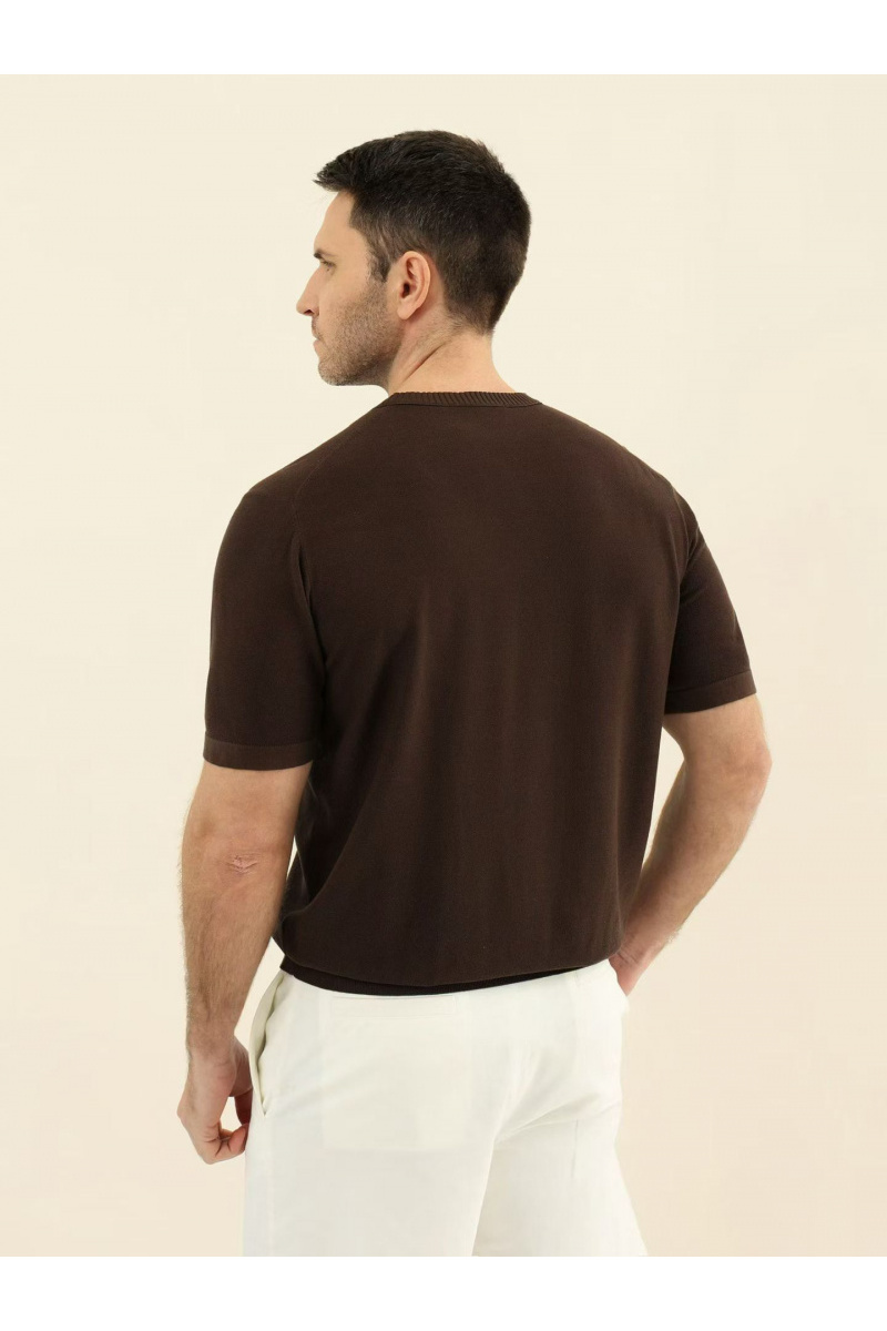 Loro Piana Мужская коричневая футболка premium