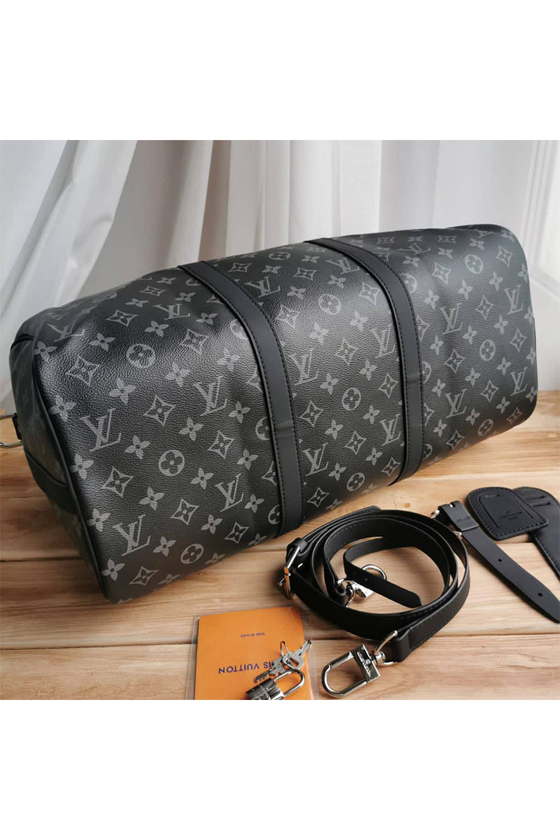 Lоuis Vuittоn Дорожная сумка Keepall Monogram Eclipse 50x28 см