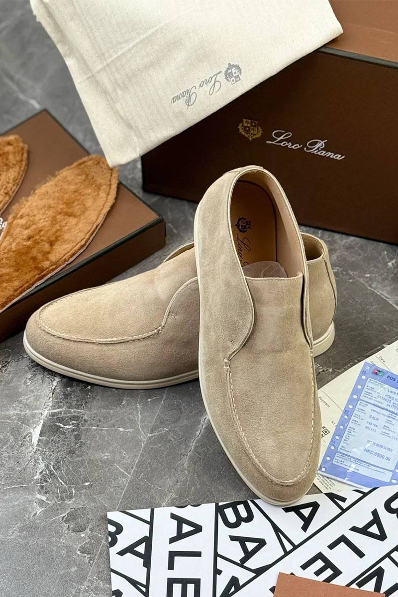 Loro Piana Мужские лоферы с меховой стелькой 