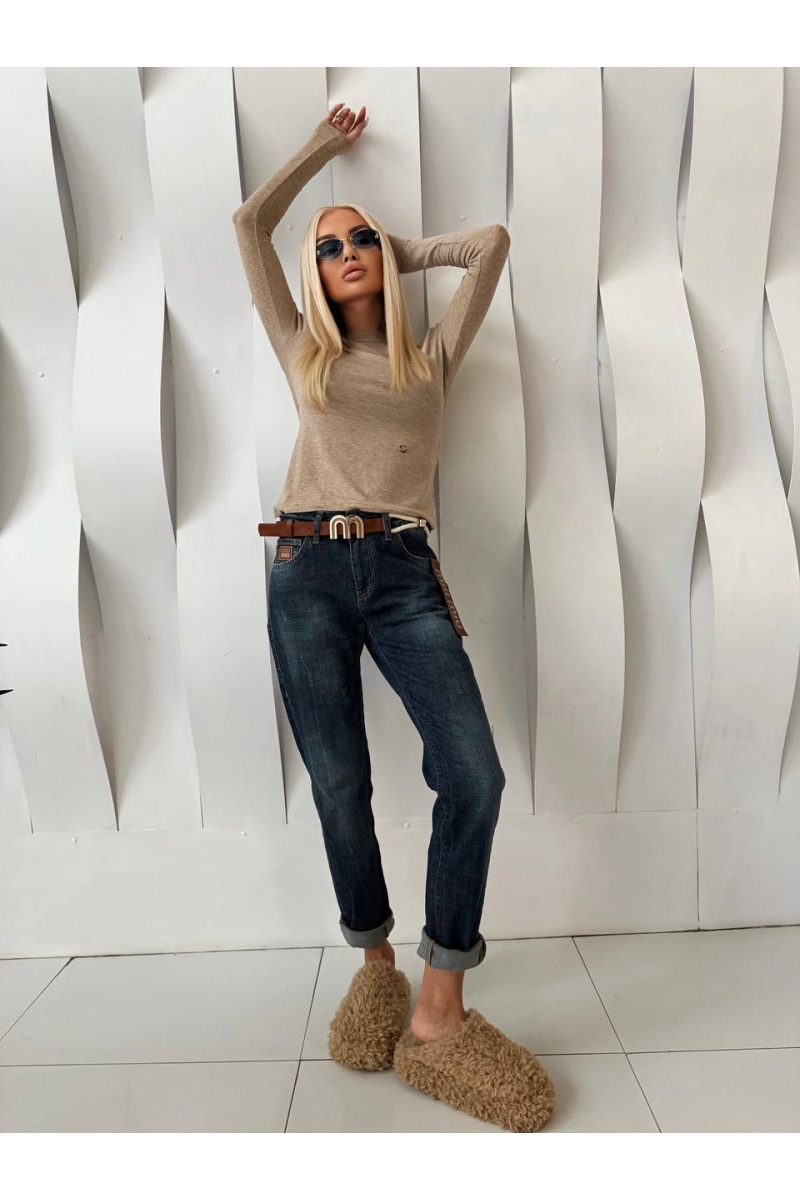 MIU MIU Женские джинсы синего цвета 