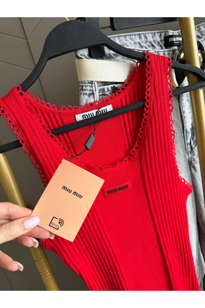 MIU MIU Женская красная майка premium