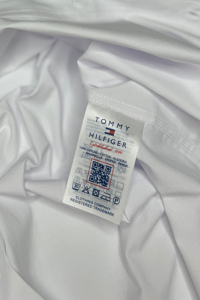 Tommy Hilfiger Мужская рубашка flag embroidery - White 