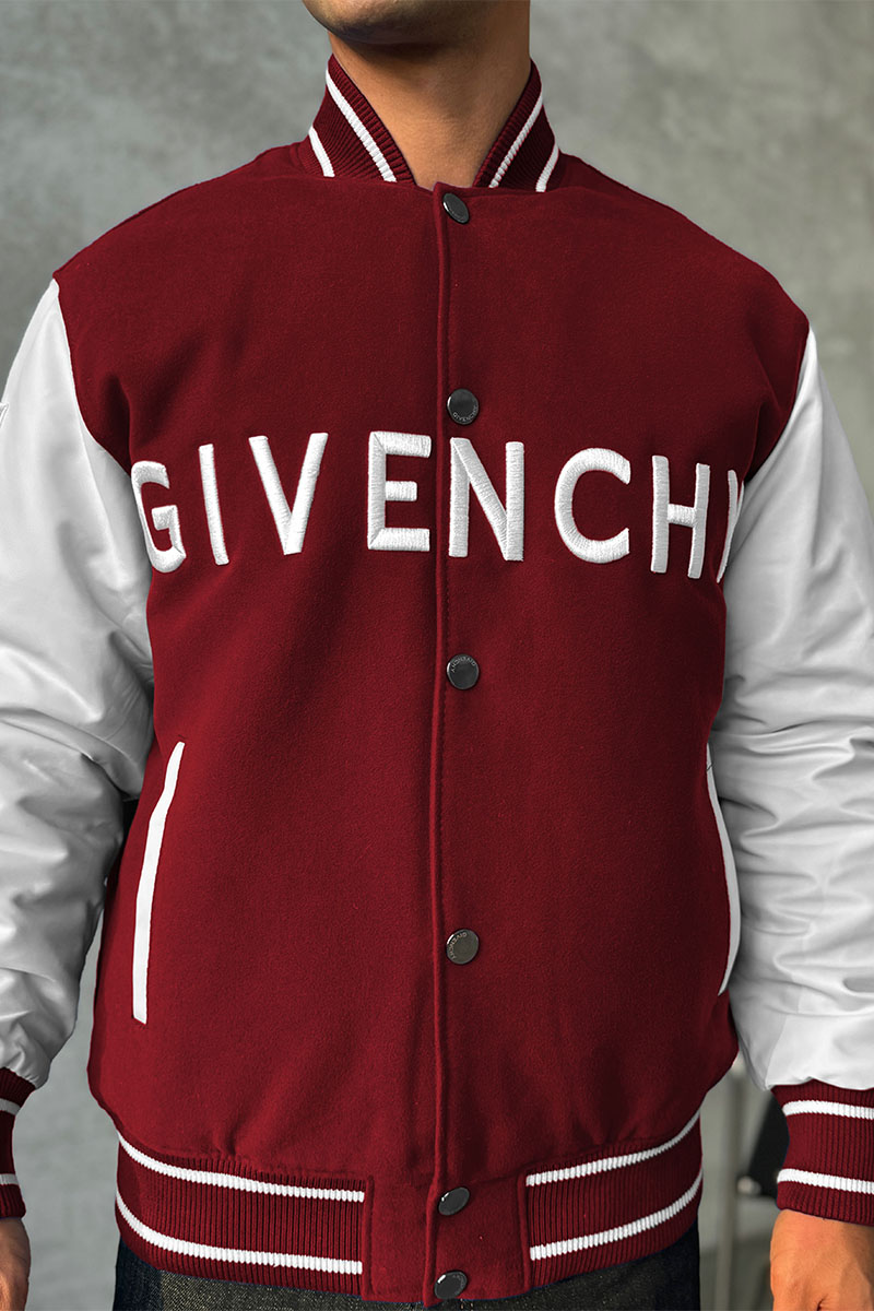 Givenchy Мужской бомбер Varsity logo-embroidered - Red / White