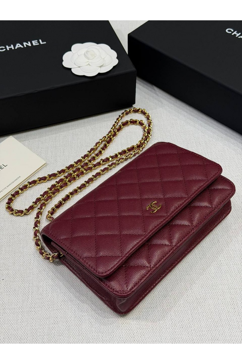 Chаnеl Кожаная сумка Wallet on Chain premium 19x12x4 см