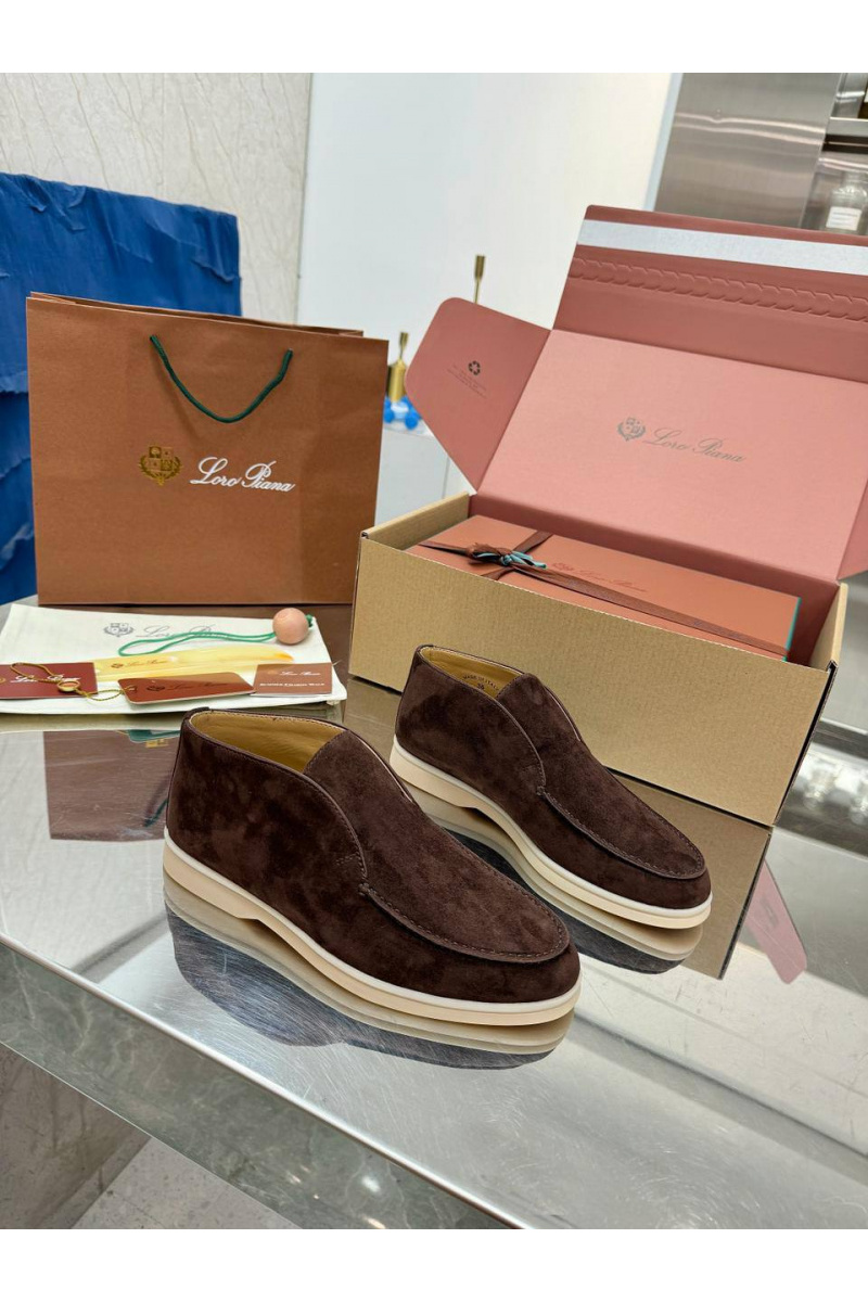 Loro Piana Женские замшевые лоферы premium - Brown