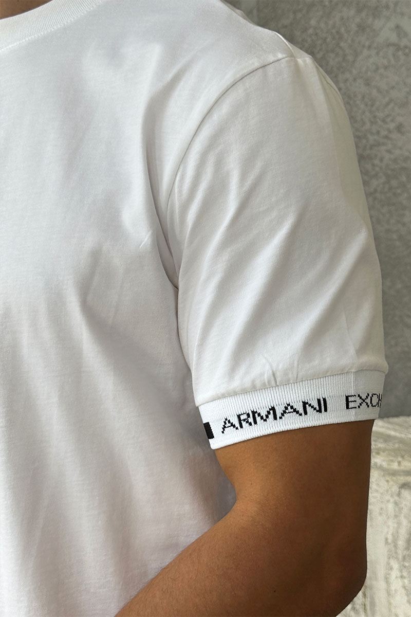 Emporio Armani EA7 Футболка белого цвета  logo-tape