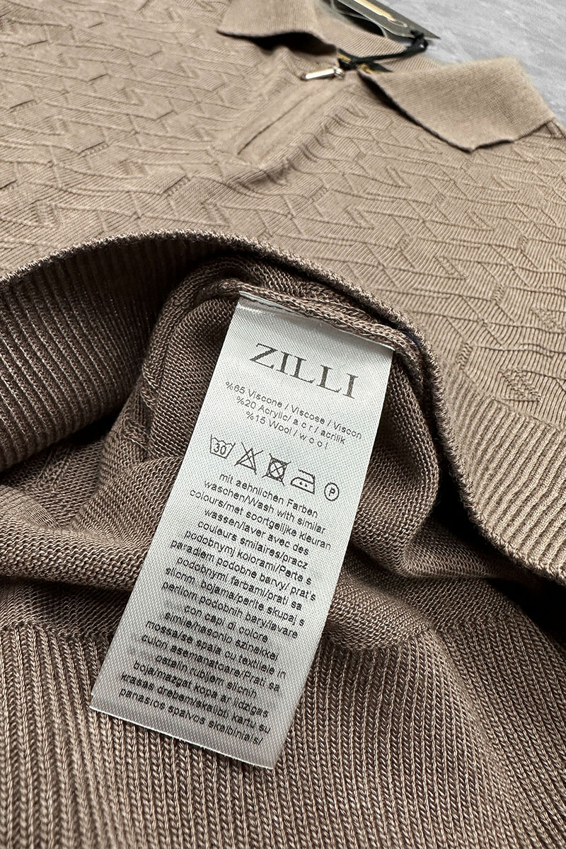 Zilli Поло с длинным рукавом zip-up - Beige