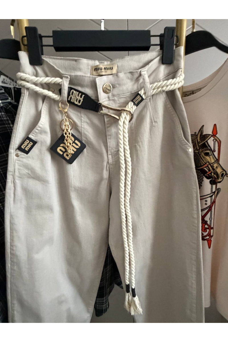 MIU MIU Женские джинсы серого цвета premium