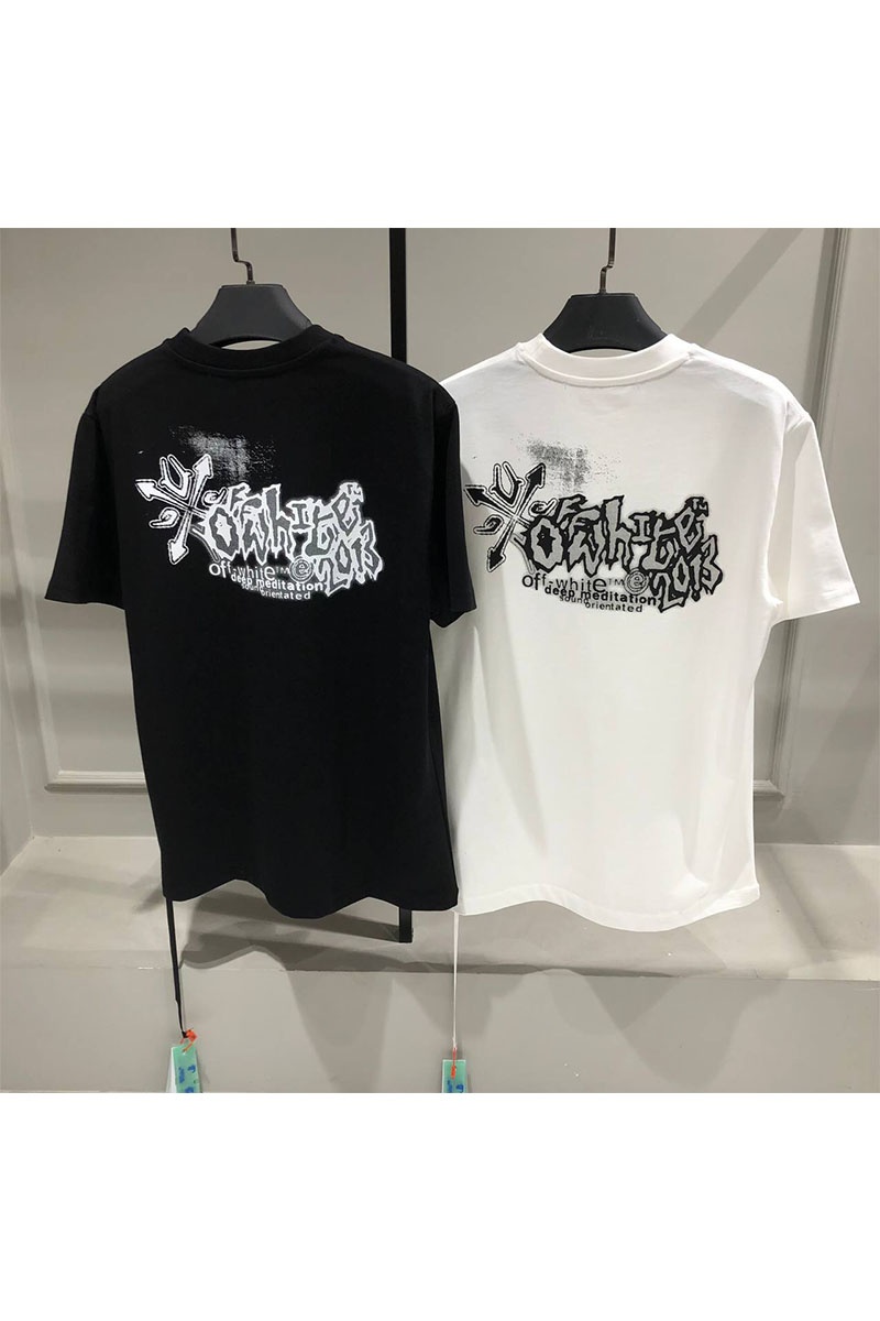 Off-White Белая оверсайз футболка Tribal Type