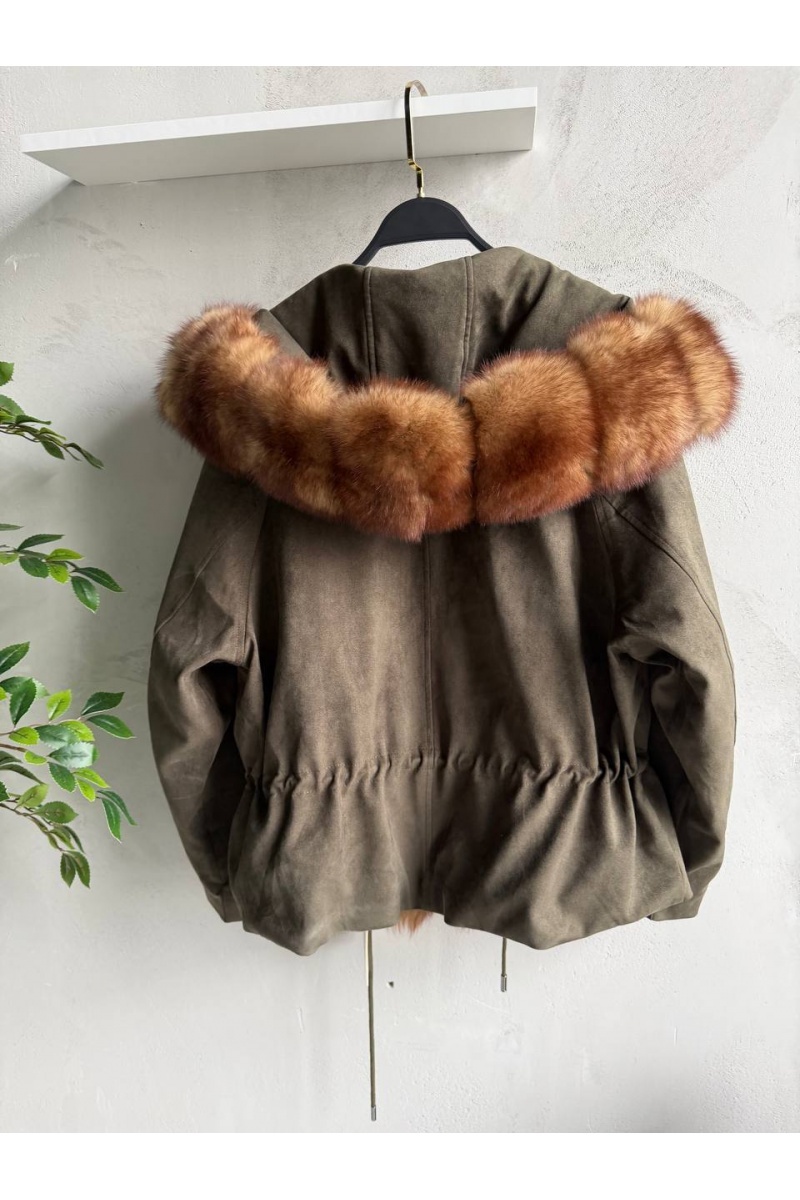 Max Mara Женская утеплённая парка с натуральным мехом premium