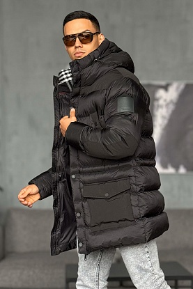 Мужская чёрная парка Hooded Puffer 