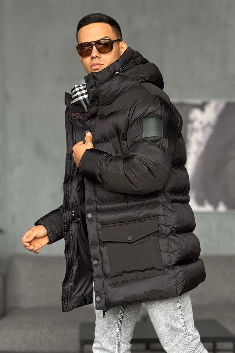 Burberry Мужская чёрная парка Hooded Puffer 