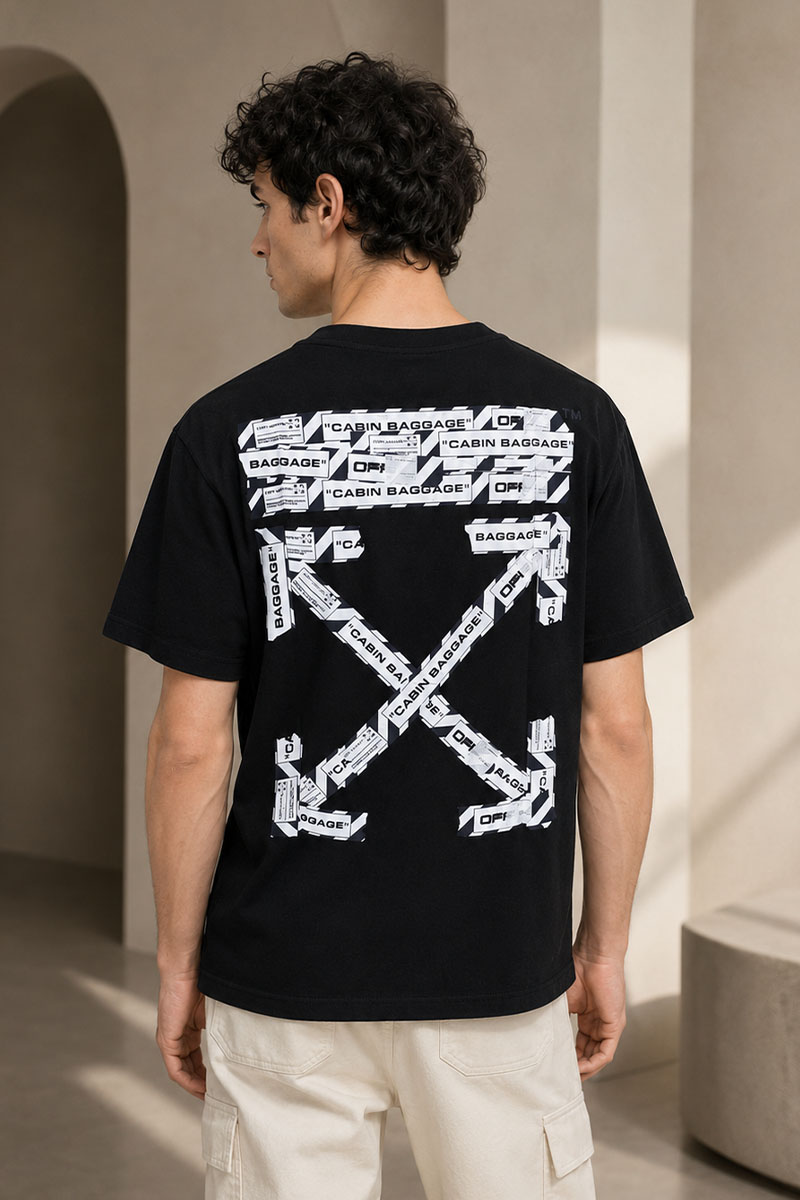 Off-White Чёрная оверсайз футболка "Cabin Baggage"