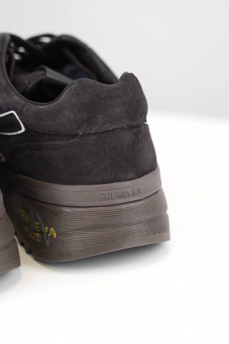 Premiata Замшевые кроссовки с мехом low-top - Brown