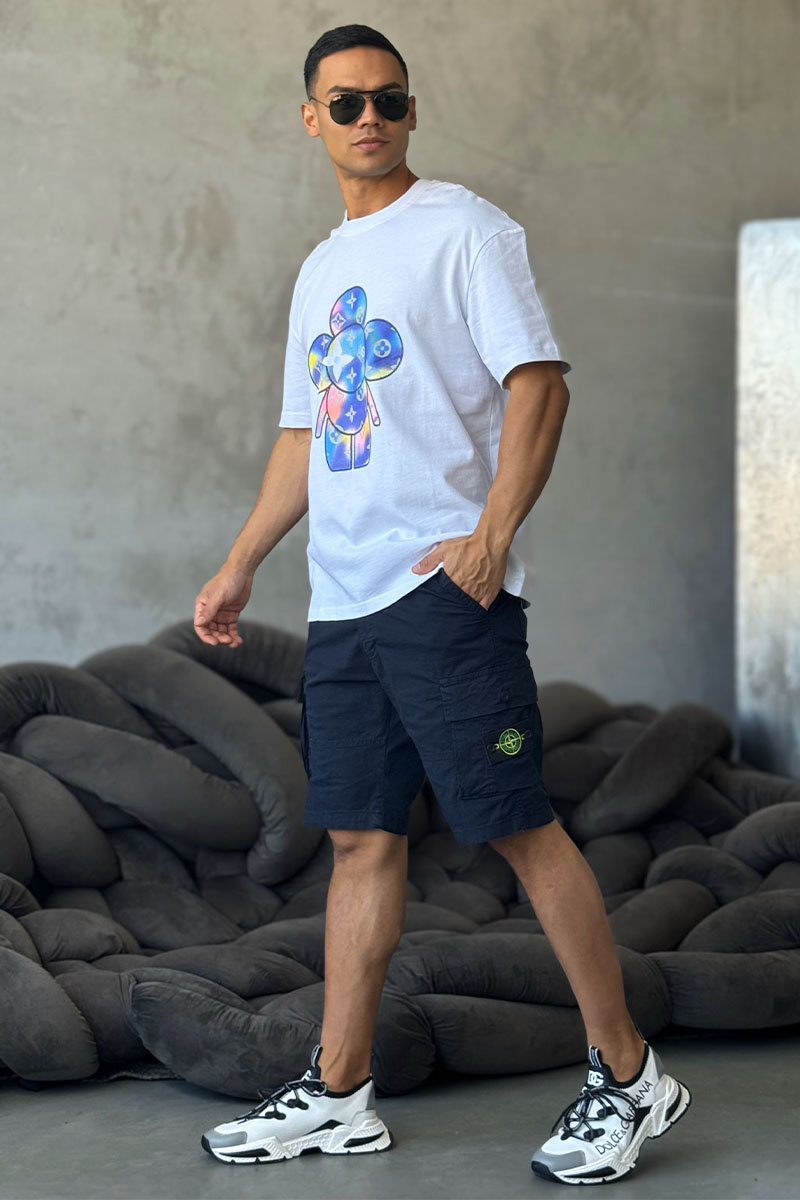 Lоuis Vuittоn Брендовая оверсайз футболка белого цвета