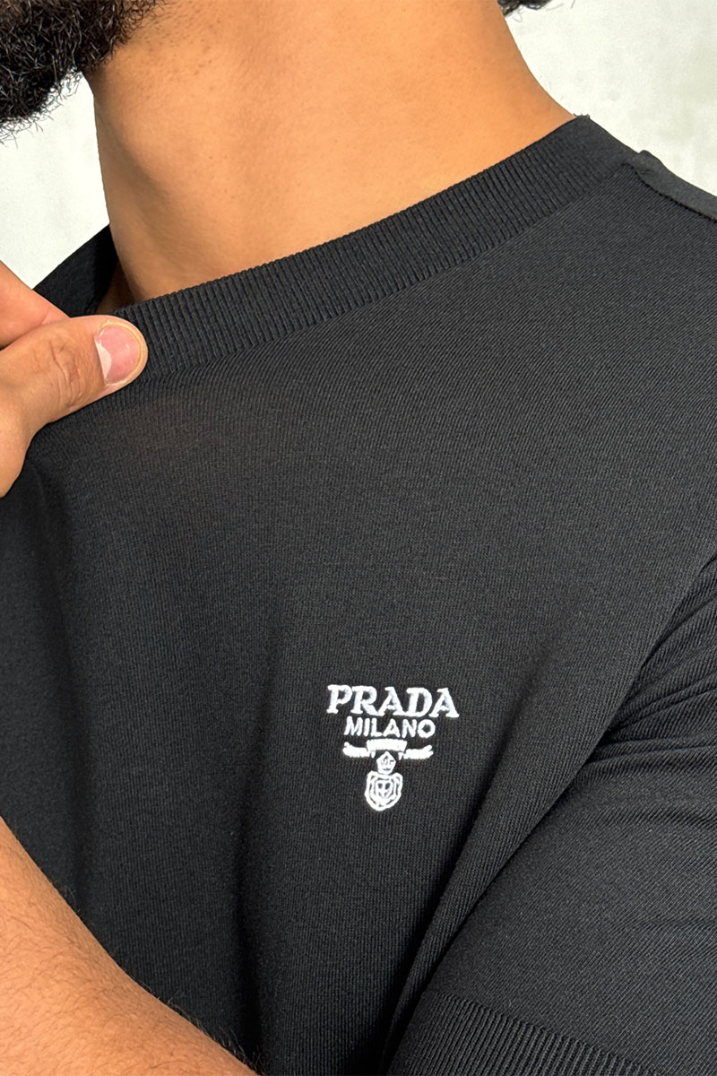 Prada Мужская чёрная футболка 
