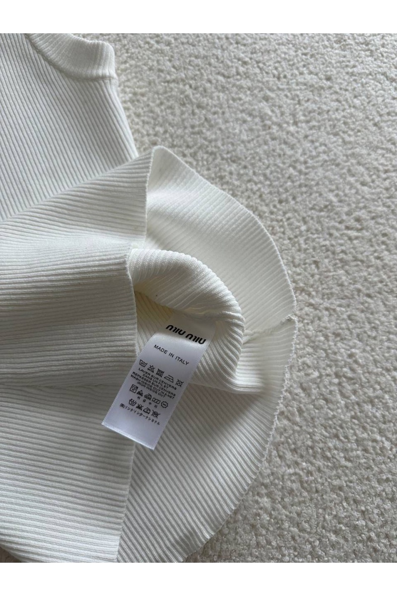 MIU MIU Женская майка белого цвета