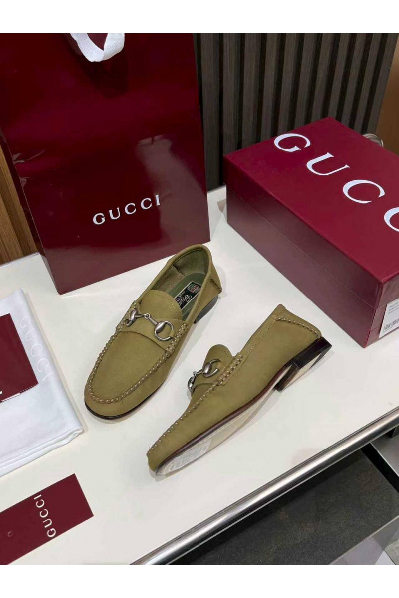 Gucci Женские замшевые лоферы GG premium