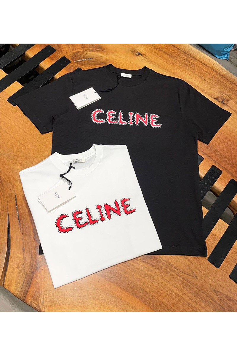 Celine Мужская чёрная футболка logo-print