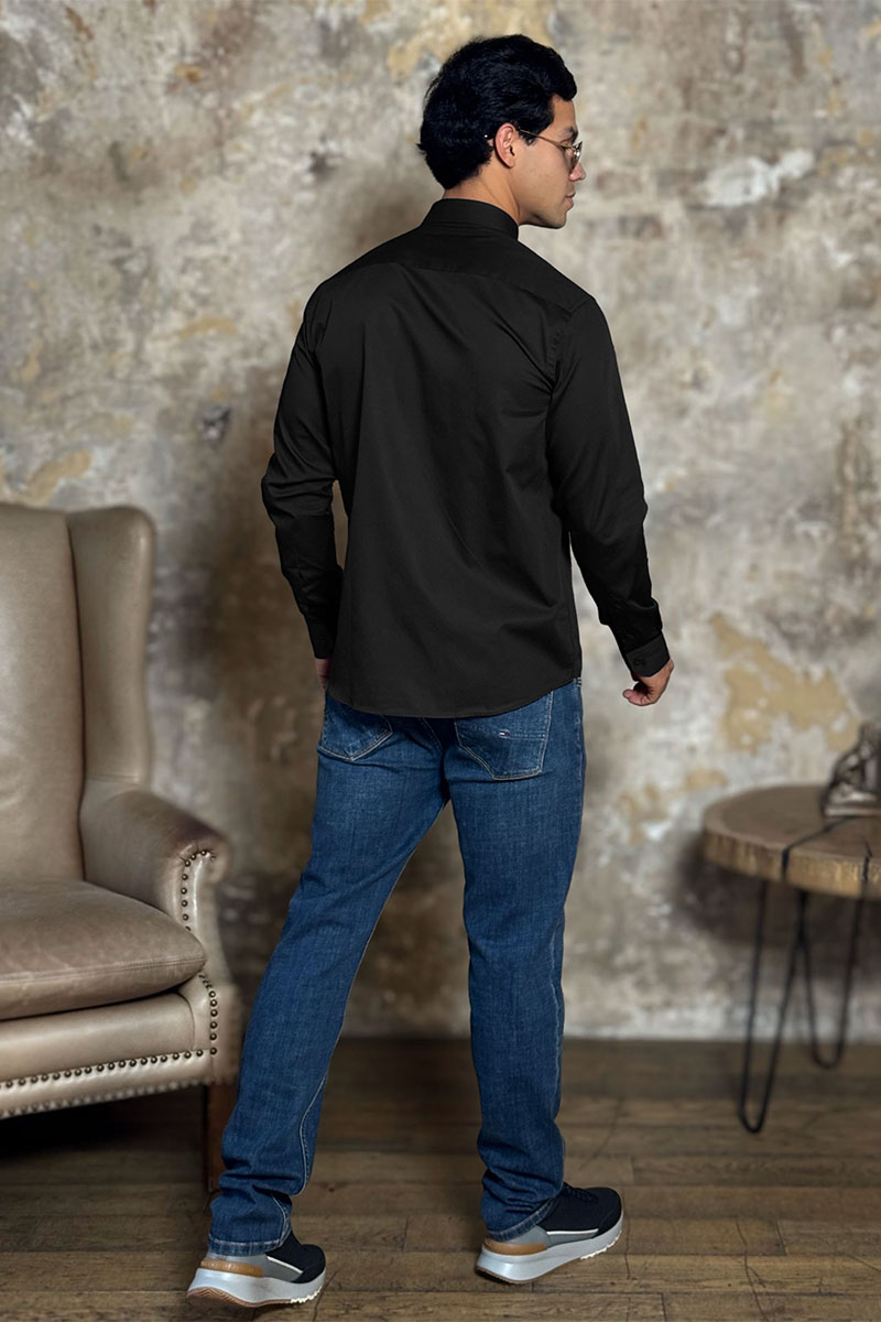 Loro Piana Мужская рубашка logo-embroidered - Black