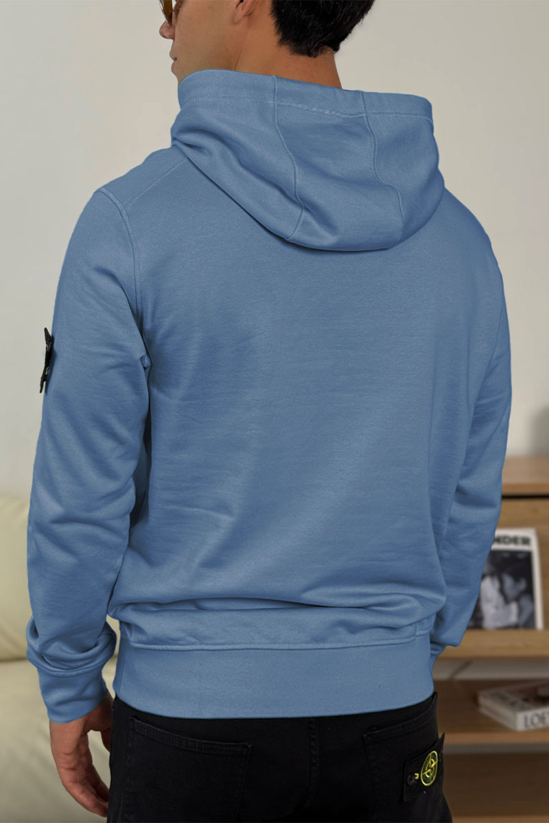 Stone Island Мужское худи серо-синего цвета Compass-patch