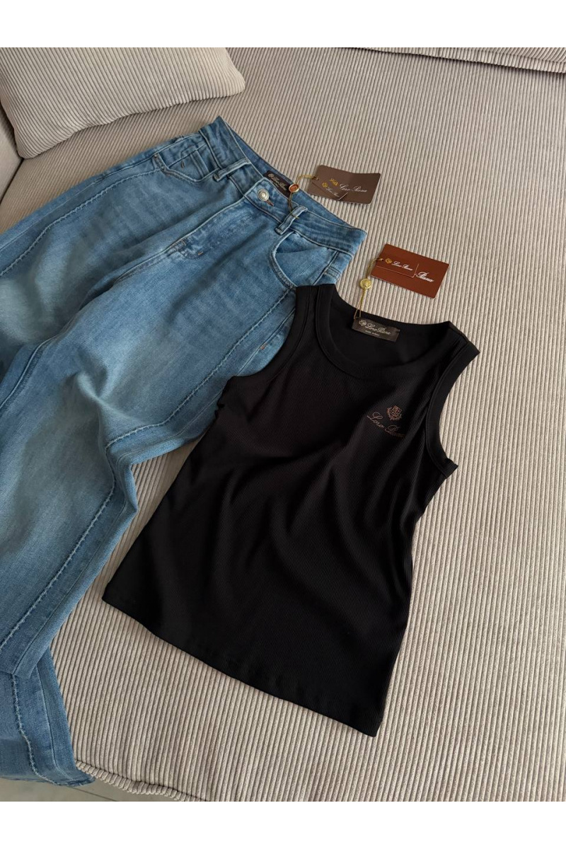 Loro Piana Женская чёрная майка premium