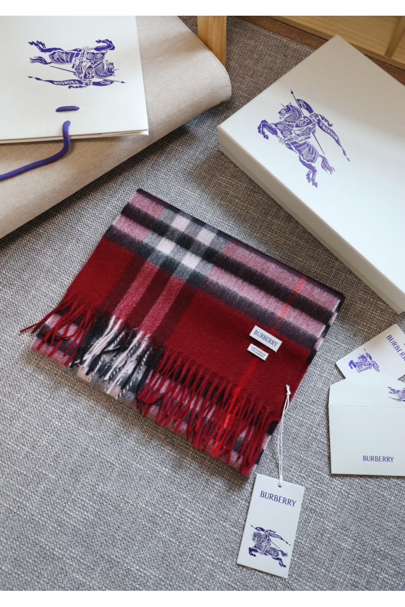 Burberry Шарф two-tone Check premium 168x30 см - Burgundy