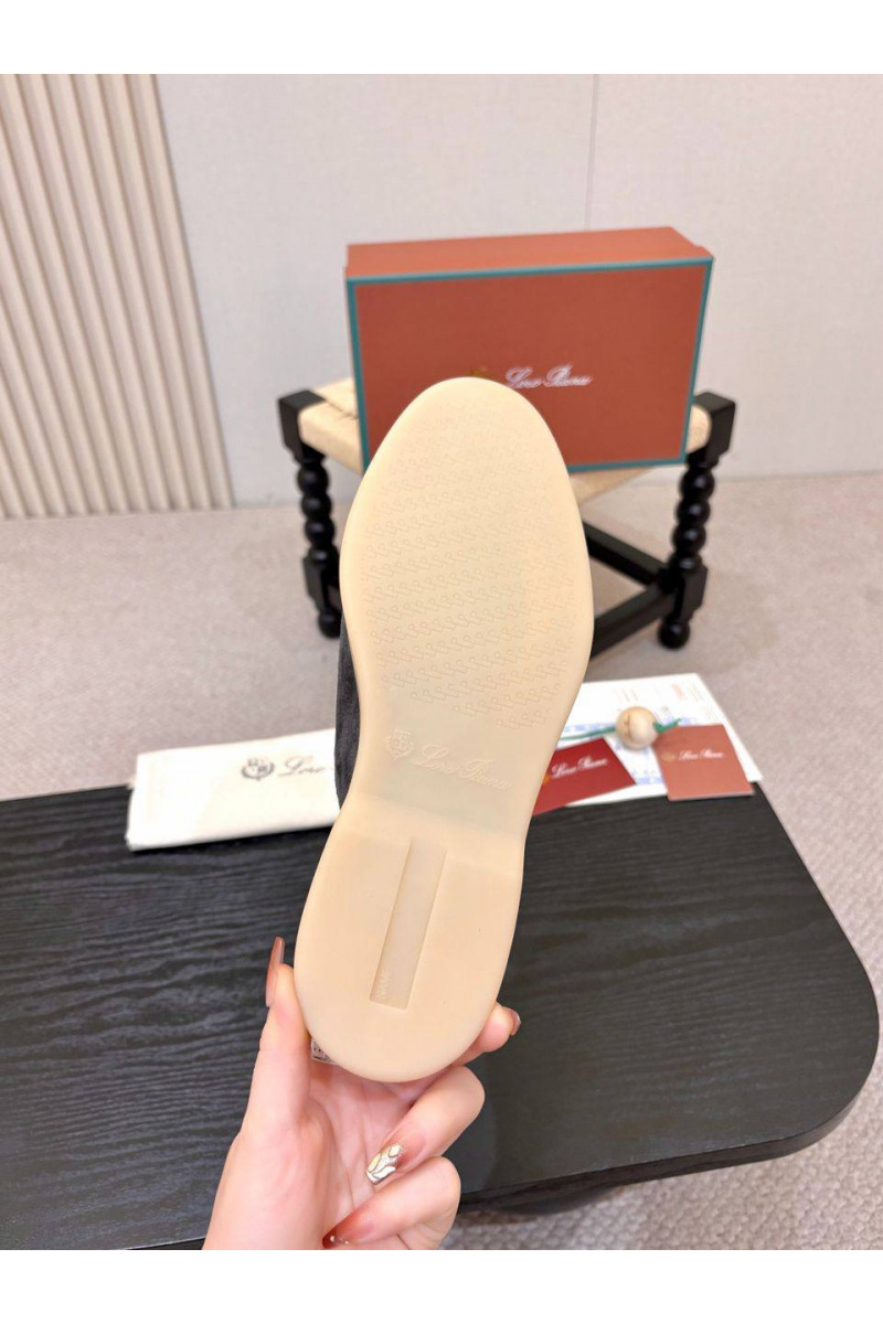 Loro Piana Мужские замшевые шлёпанцы Loro Piana