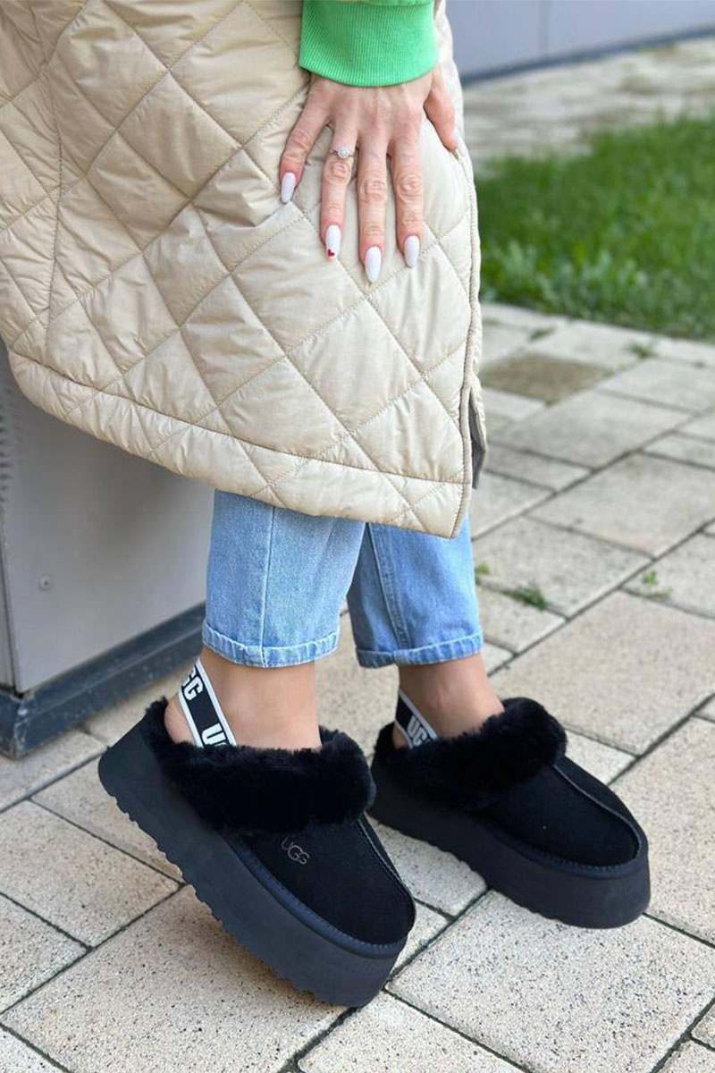 UGG Замшевые женские слиперы с мехом Funkette Platform