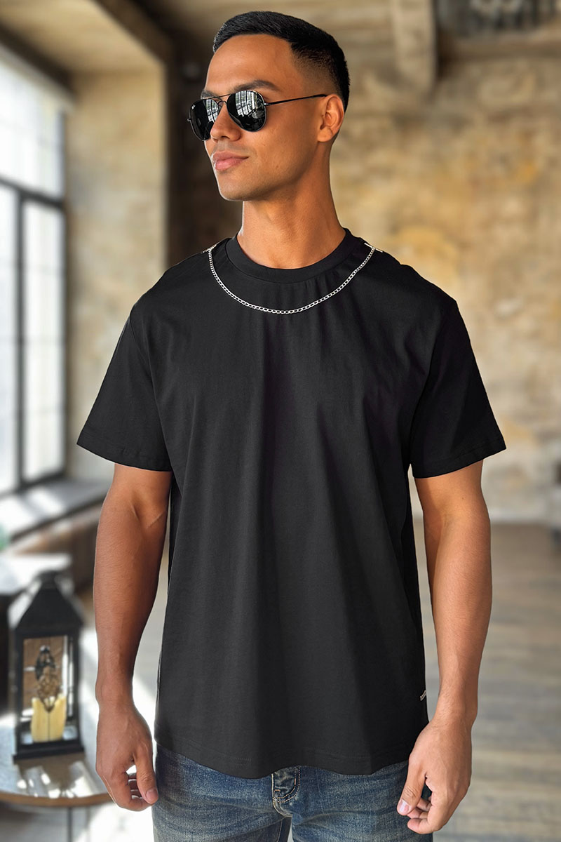 Givenchy Чёрная оверсайз футболка Chain