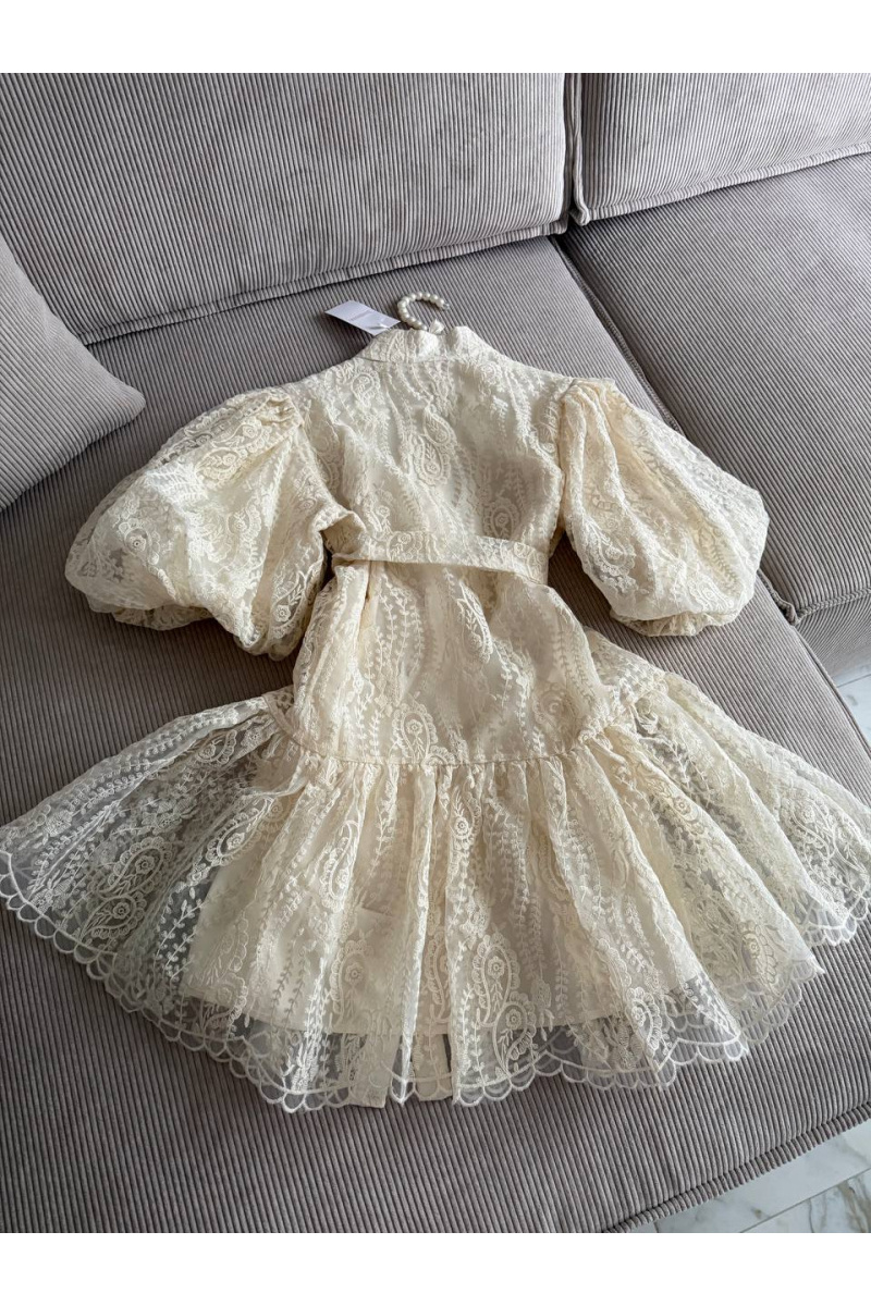 Zimmermann Женское кружевное платье premium белого цвета