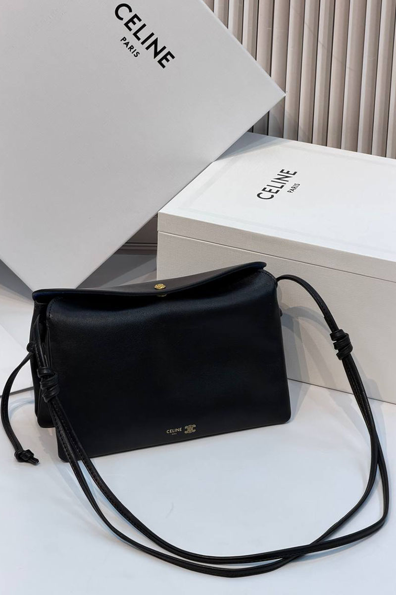 Celine Кожаная сумка Trio Flap premium 22.5x13x3.5 см