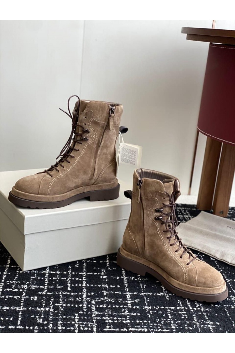 Brunеllо Сuсinеlli Женские замшевые ботинки Premium - Brown