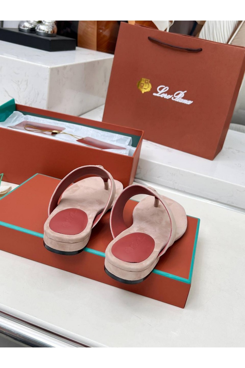 Loro Piana Женские замшевые шлёпанцы Premium - Pink