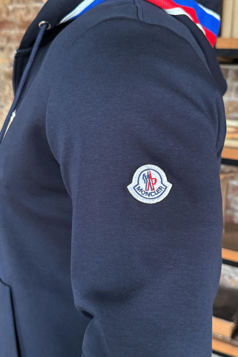 Moncler Тёмно-синий спортивный костюм striped logo