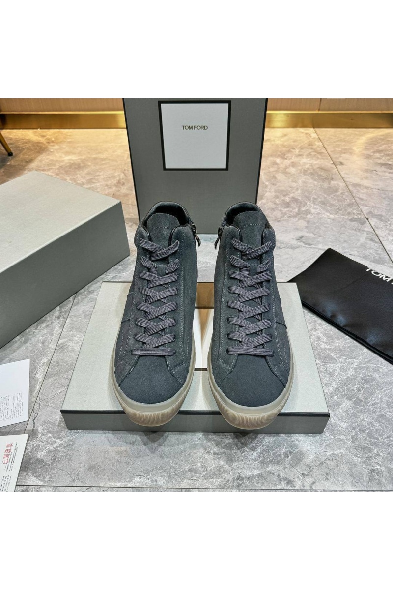 Tom Ford Замшевые кроссовки с мехом Tom Ford high-top - Grey