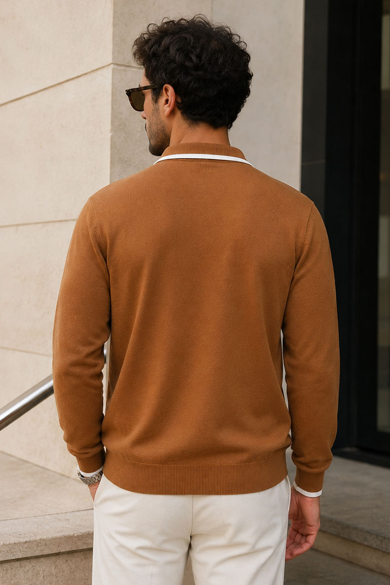 Etro Поло с длинным рукавом Pegaso logo - Brown 