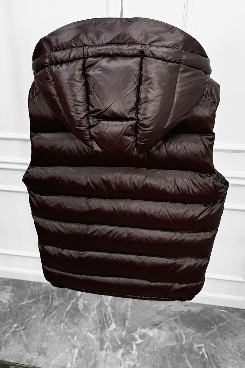 Moncler Мужской жилет logo-patch - Brown