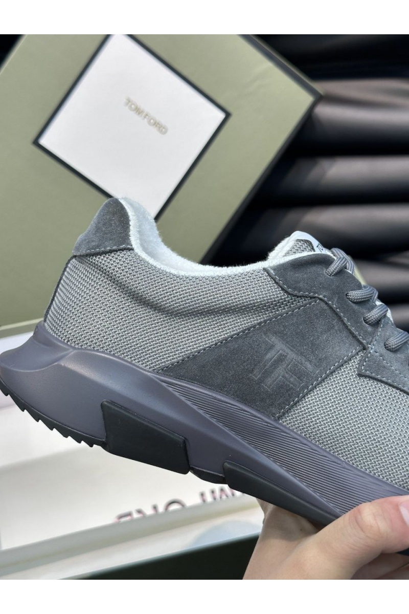 Tom Ford Мужские кроссовки серого цвета