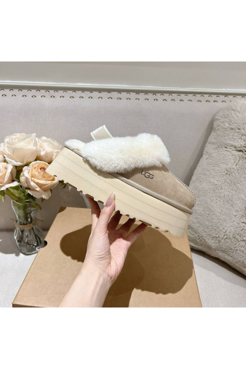 UGG Замшевые женские слиперы с мехом Funkette Platform