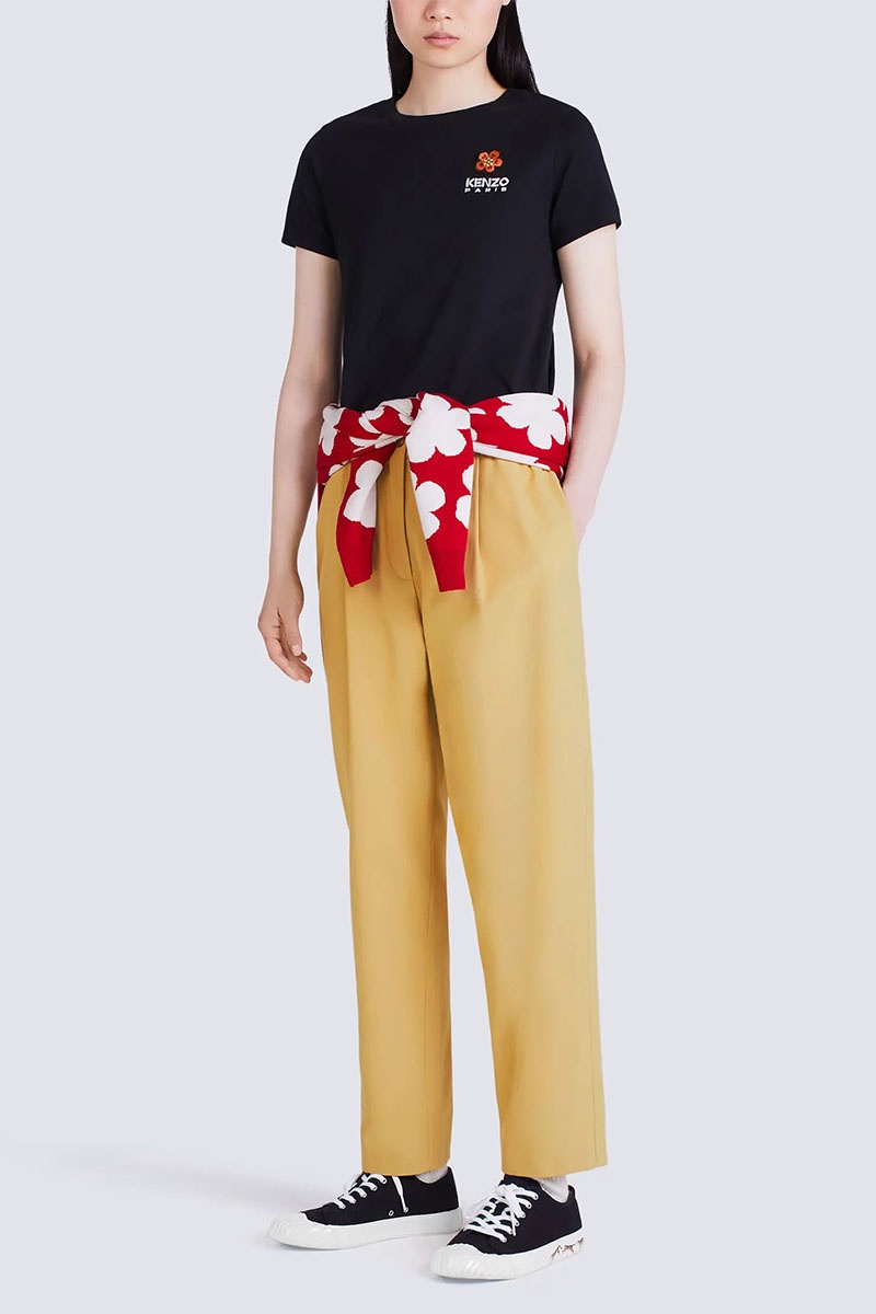 Kenzo Женская чёрная футболка Boke Flower 