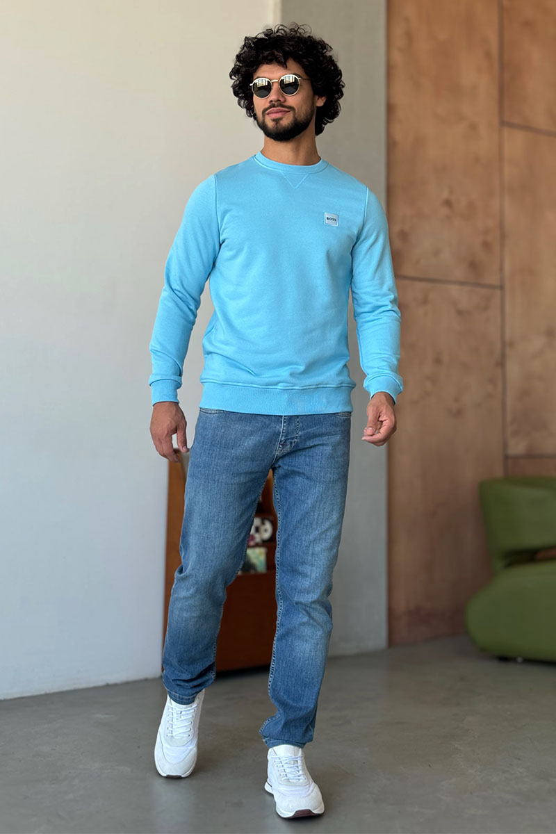 Hugо Воss Свитшот голубого цвета Westart logo-patch