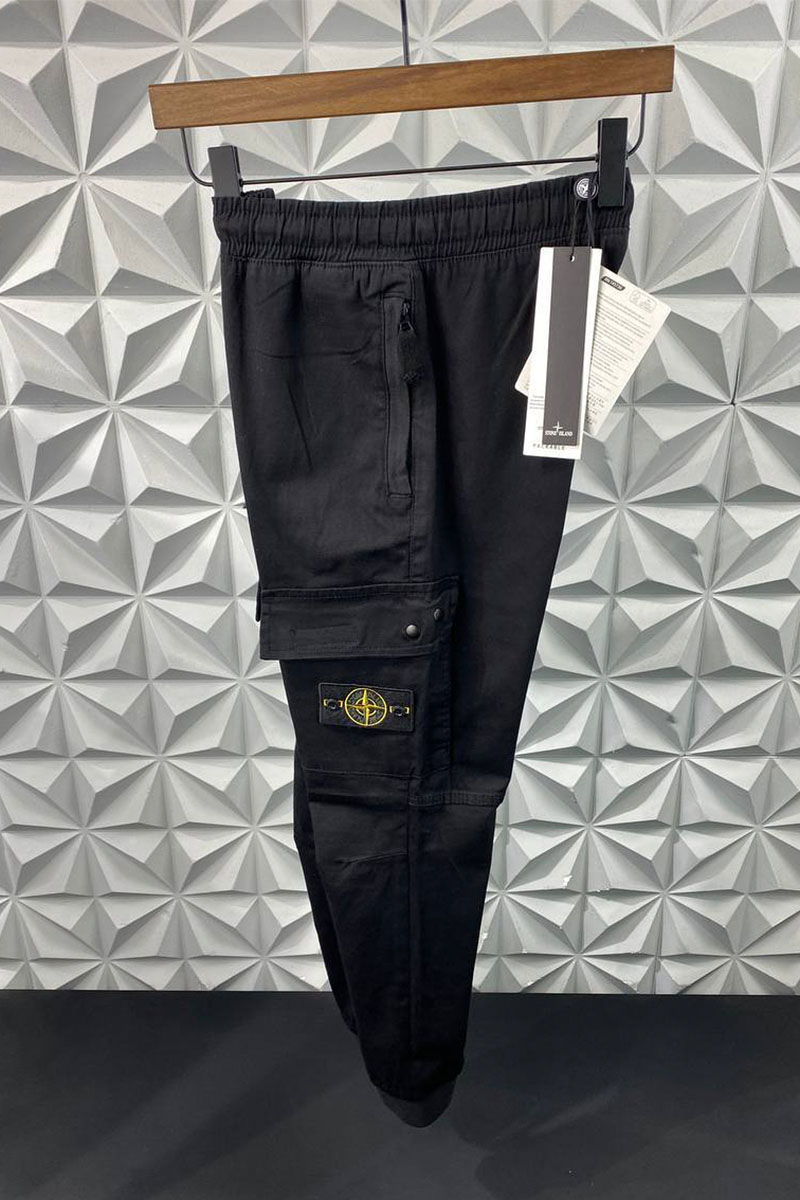 Stone Island Мужские чёрные джоггеры с патчем