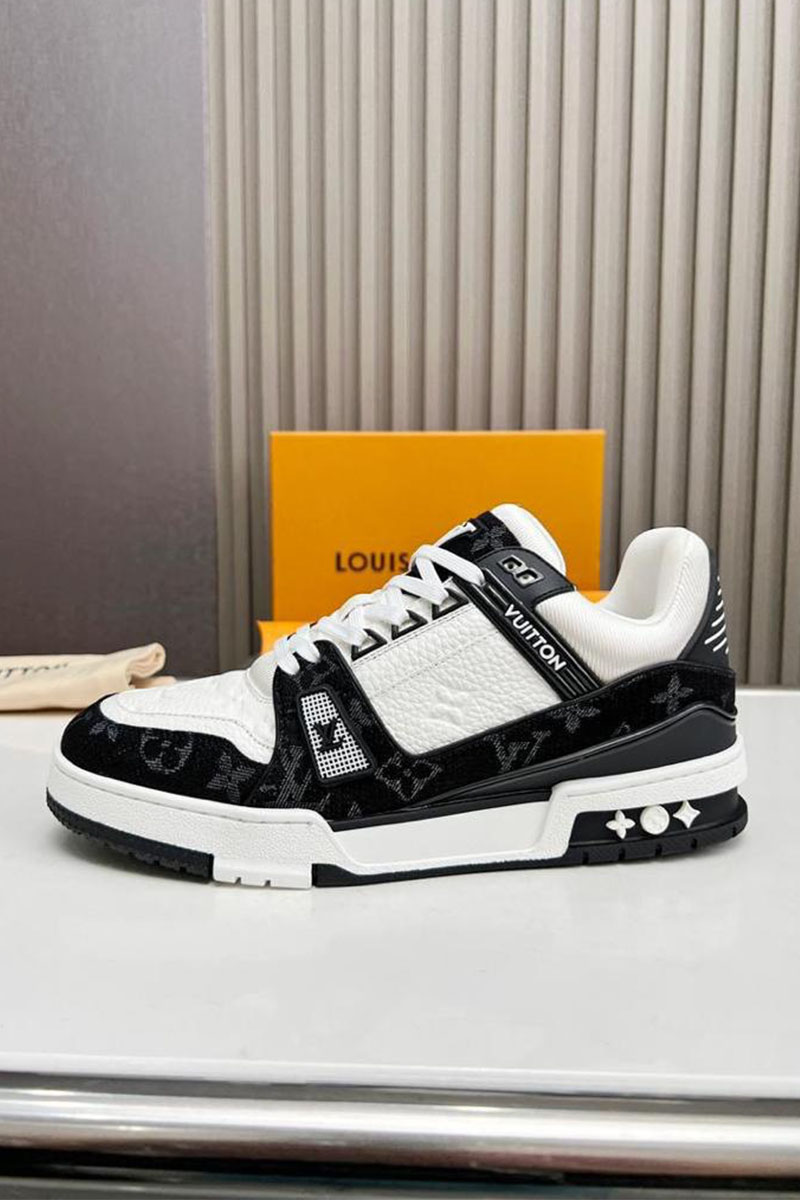 Lоuis Vuittоn Кожаные кроссовки Trainer Monogram - White / Black