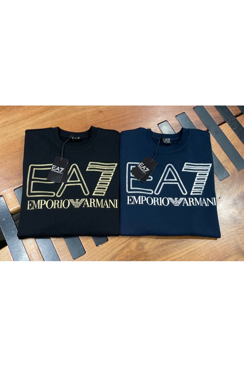 Emporio Armani EA7 Мужской чёрный свитшот logo-print 