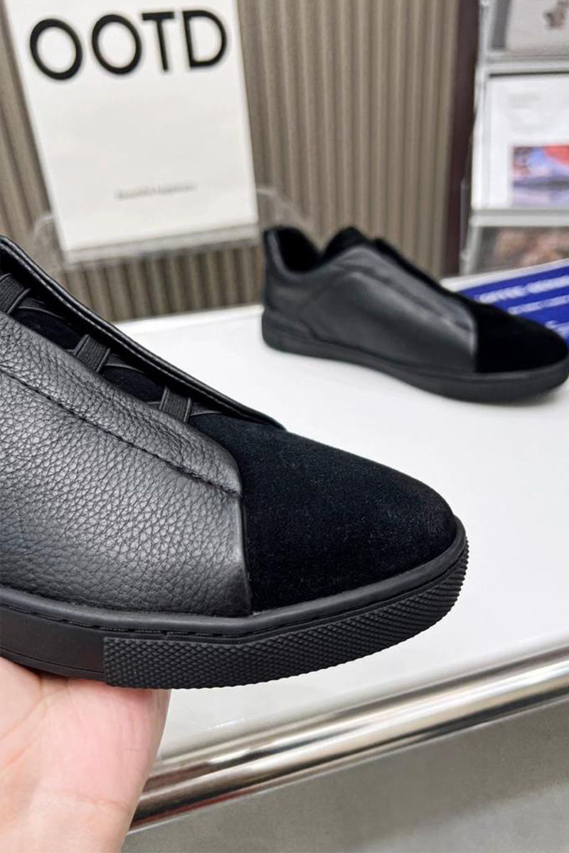 Zegna Чёрные комбинированные кроссовки