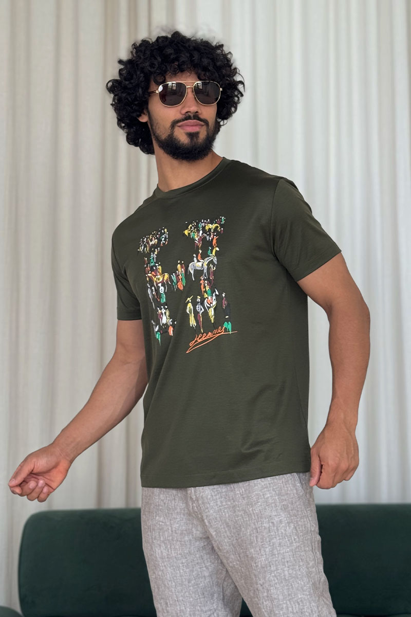 Hermes Мужская футболка Premium - Green 