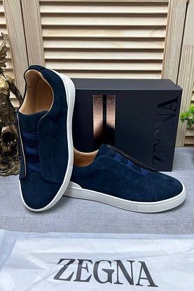 Замшевые кроссовки Triple Stitch low-top - Navy